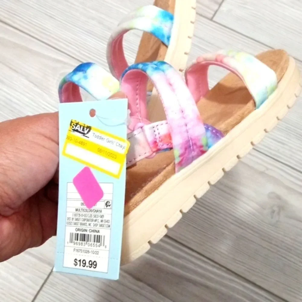 (54-3310)   Cat & Jack Chaya Multicolor Sandals Sz 6